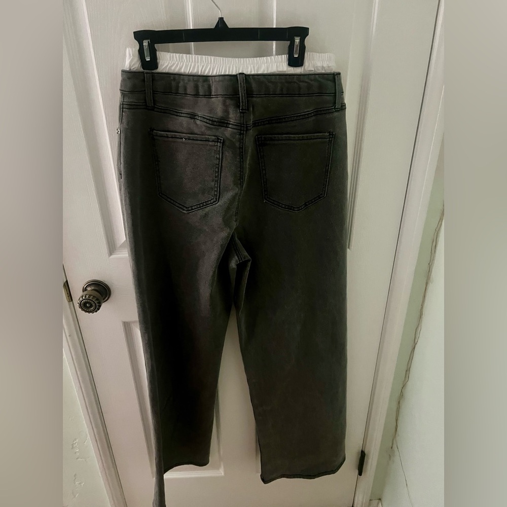 Bar III Women's Gray Wide Leg Flare Jeans, Size 12, Streetwear, Baggy, Cool - Picture 5 of 5